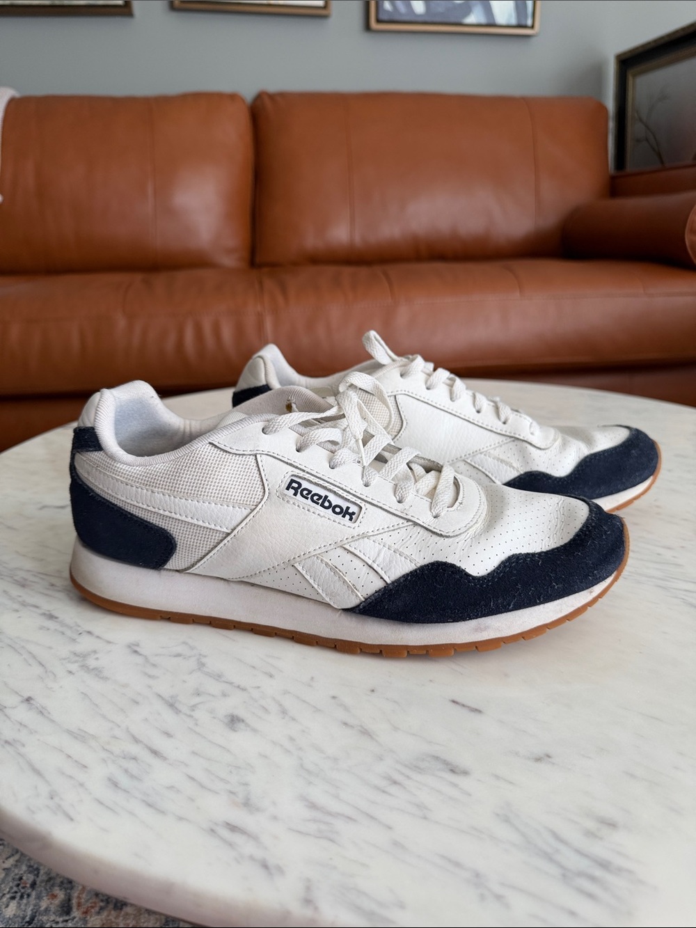 Reebok Men’s Cream & Black Retro Runner Sneakers